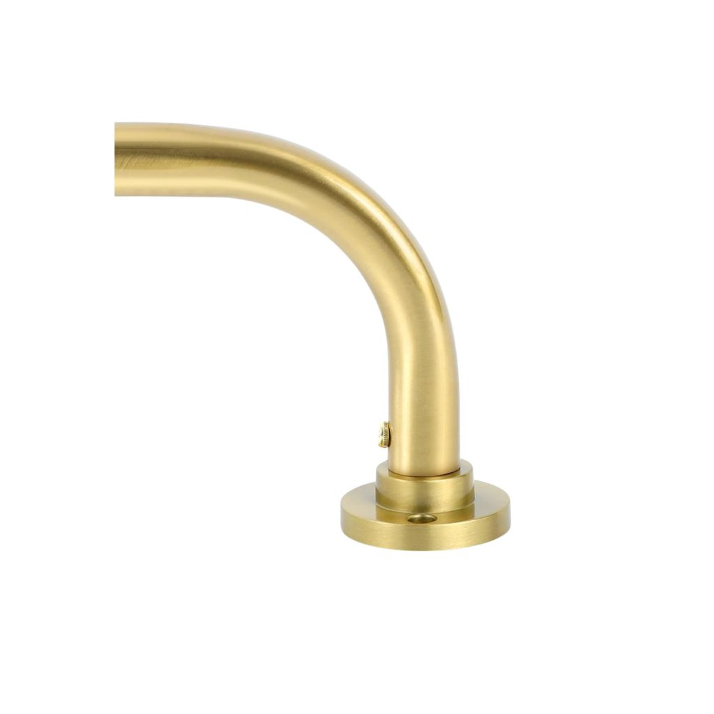 Matte black curtain rod end bracket for modern window treatments