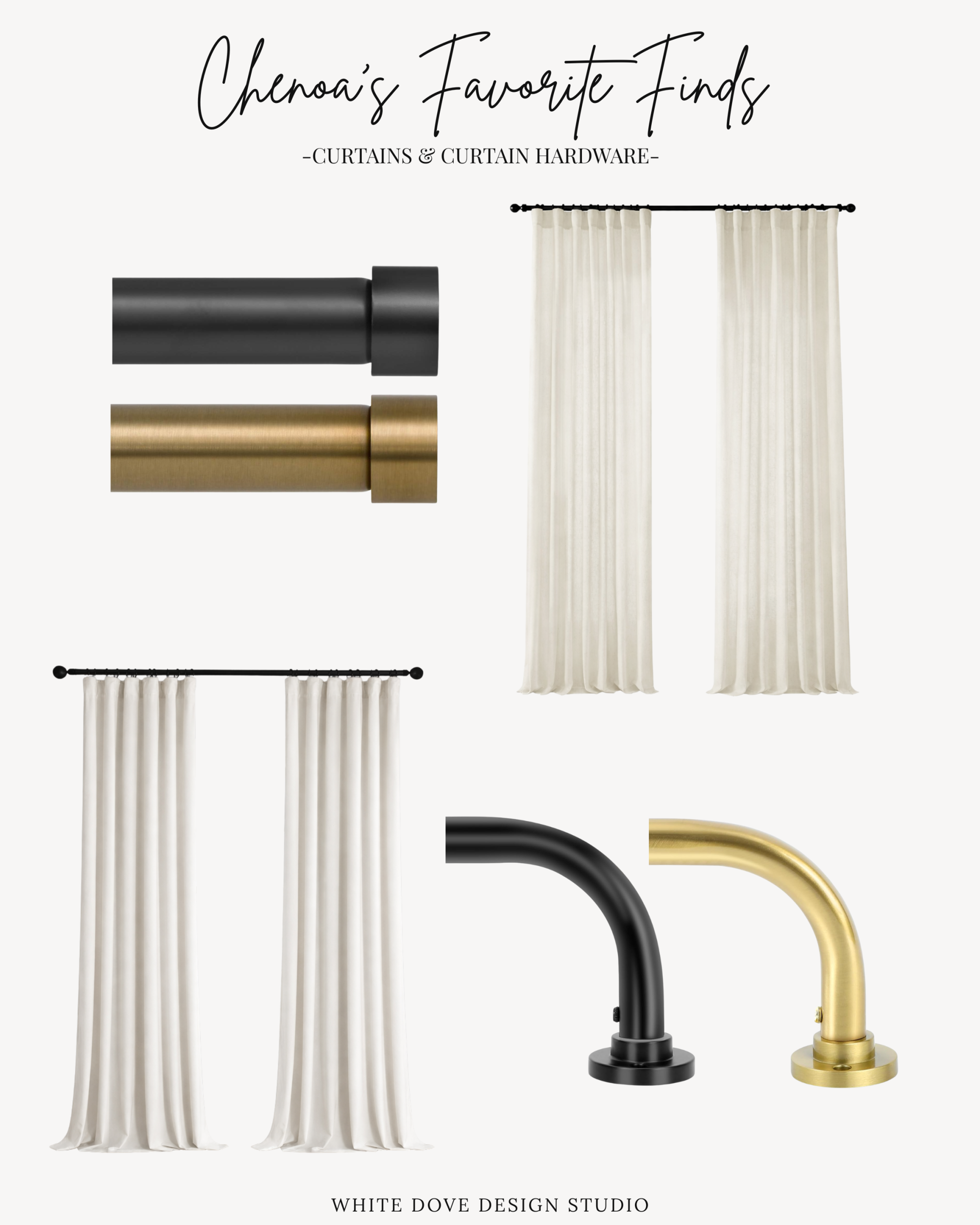 Chenoa’s favorite curtain finds including linen curtains, curtain rods, and curtain hardware for a soft elevated window look