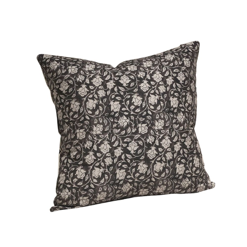 patterned neutral throw pillow for layered home styling