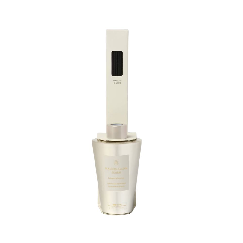 Marshmallow suede reed diffuser for adding fragrance to a guest bedroom